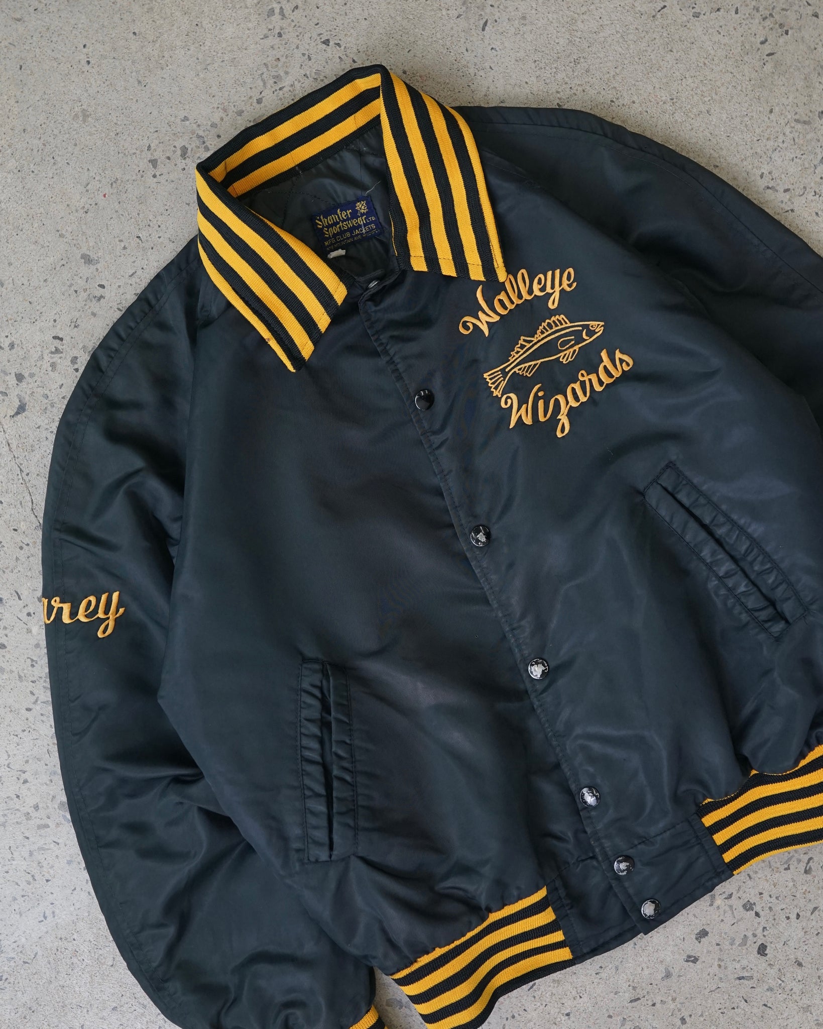 walleye wizards satin bomber jacket