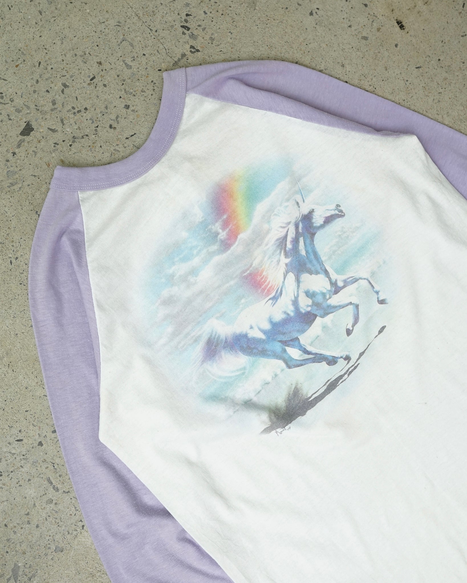 unicorn 1980 raglan shirt