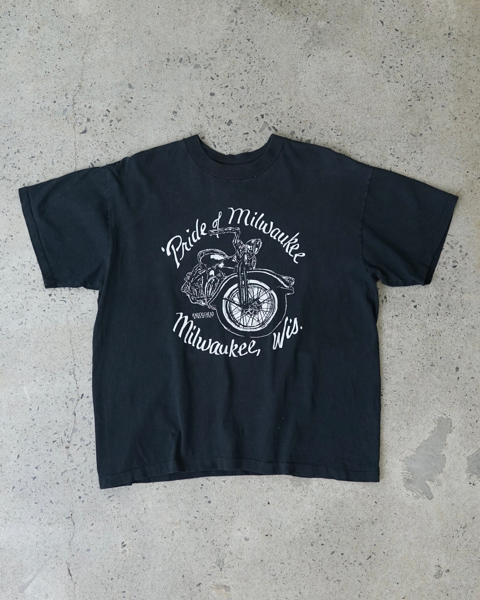 pride of milwaukee wisconsin motorcycle t-shirt
