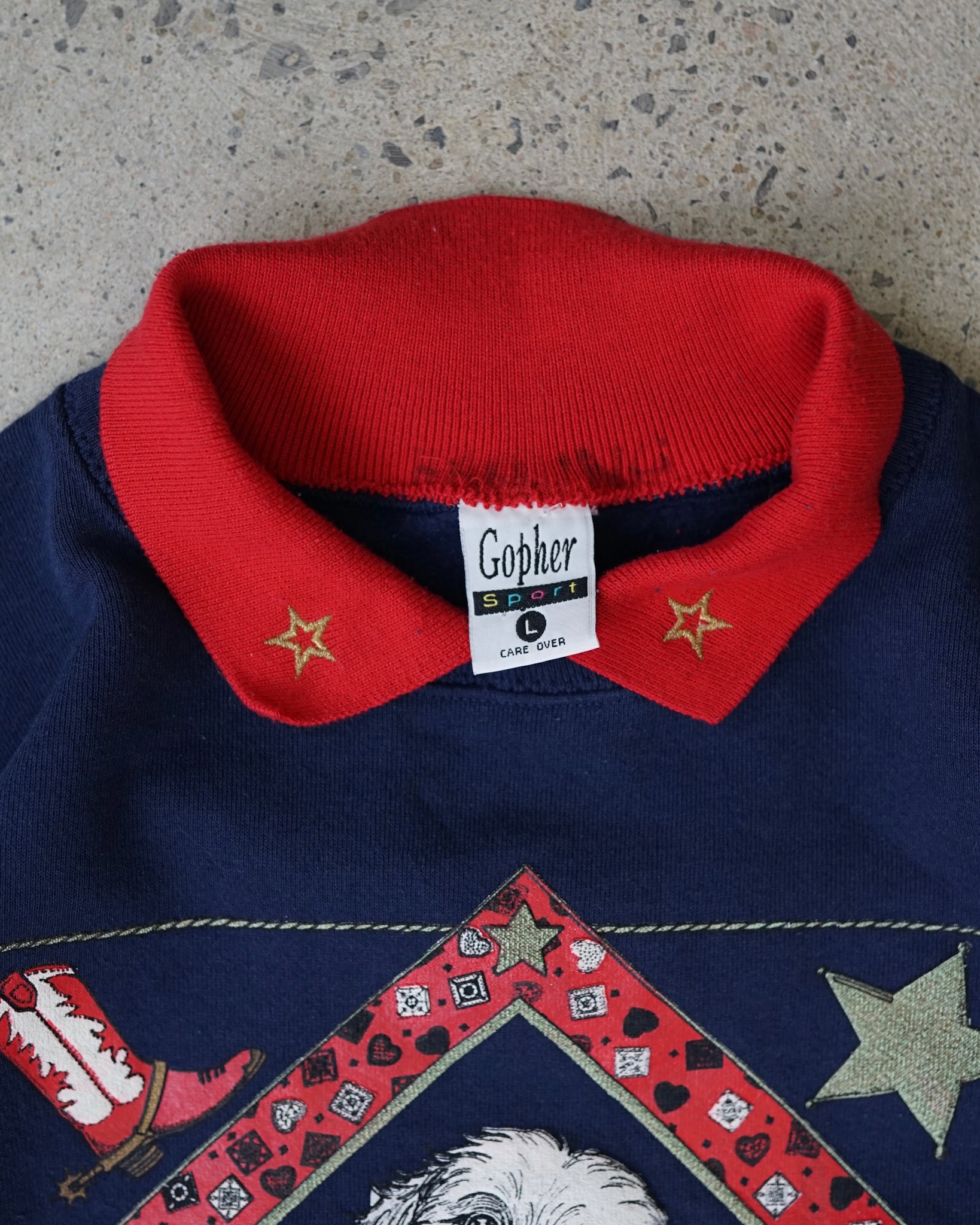 cute dog collared crewneck