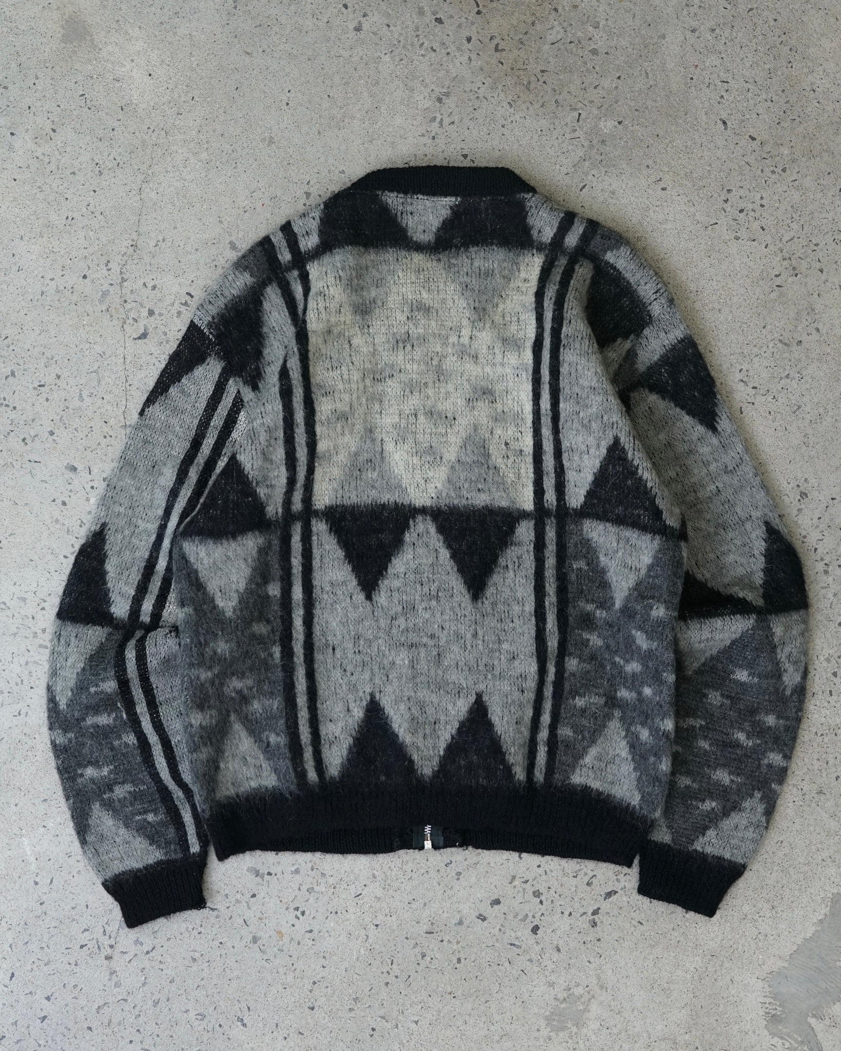 towncraft penney's mohair zip-up knit sweater