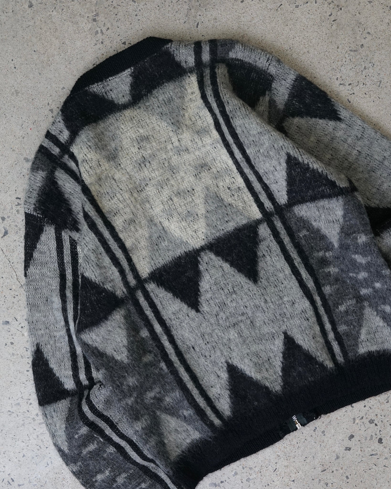 towncraft penney's mohair zip-up knit sweater