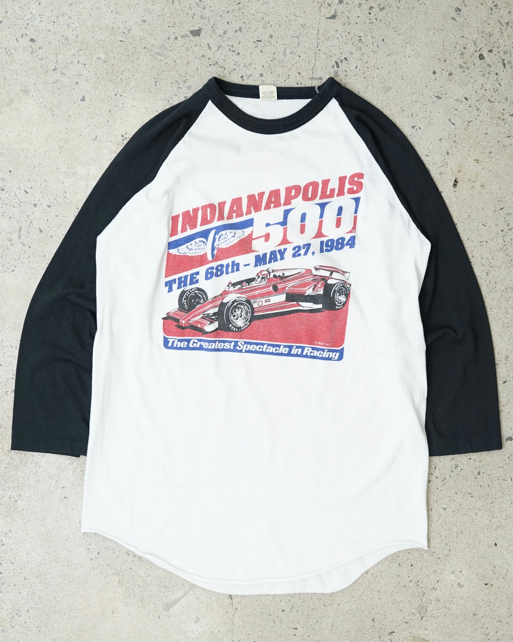 indianapolis 500 1984 raglan shirt - medium