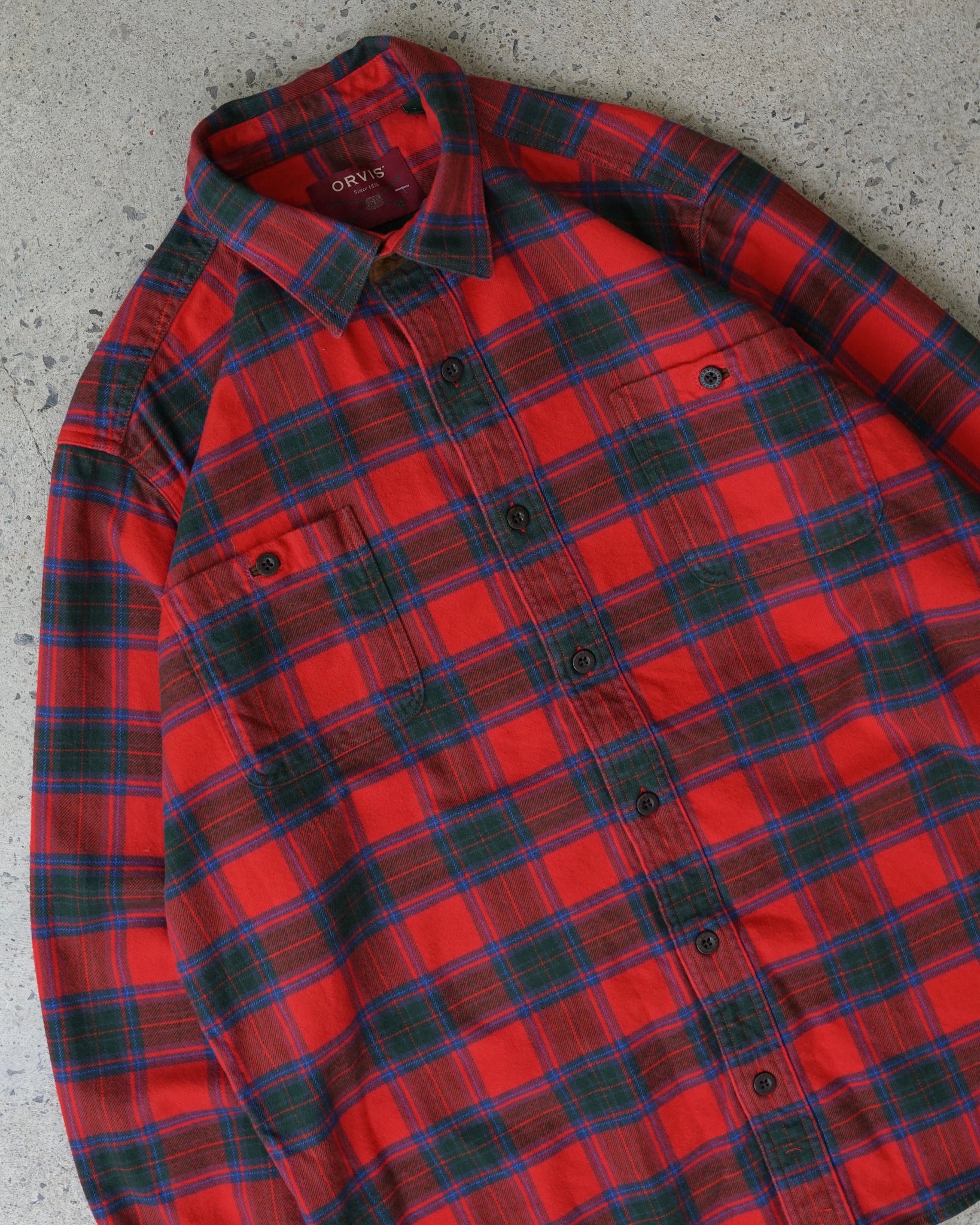 orvis plaid button-up flannel