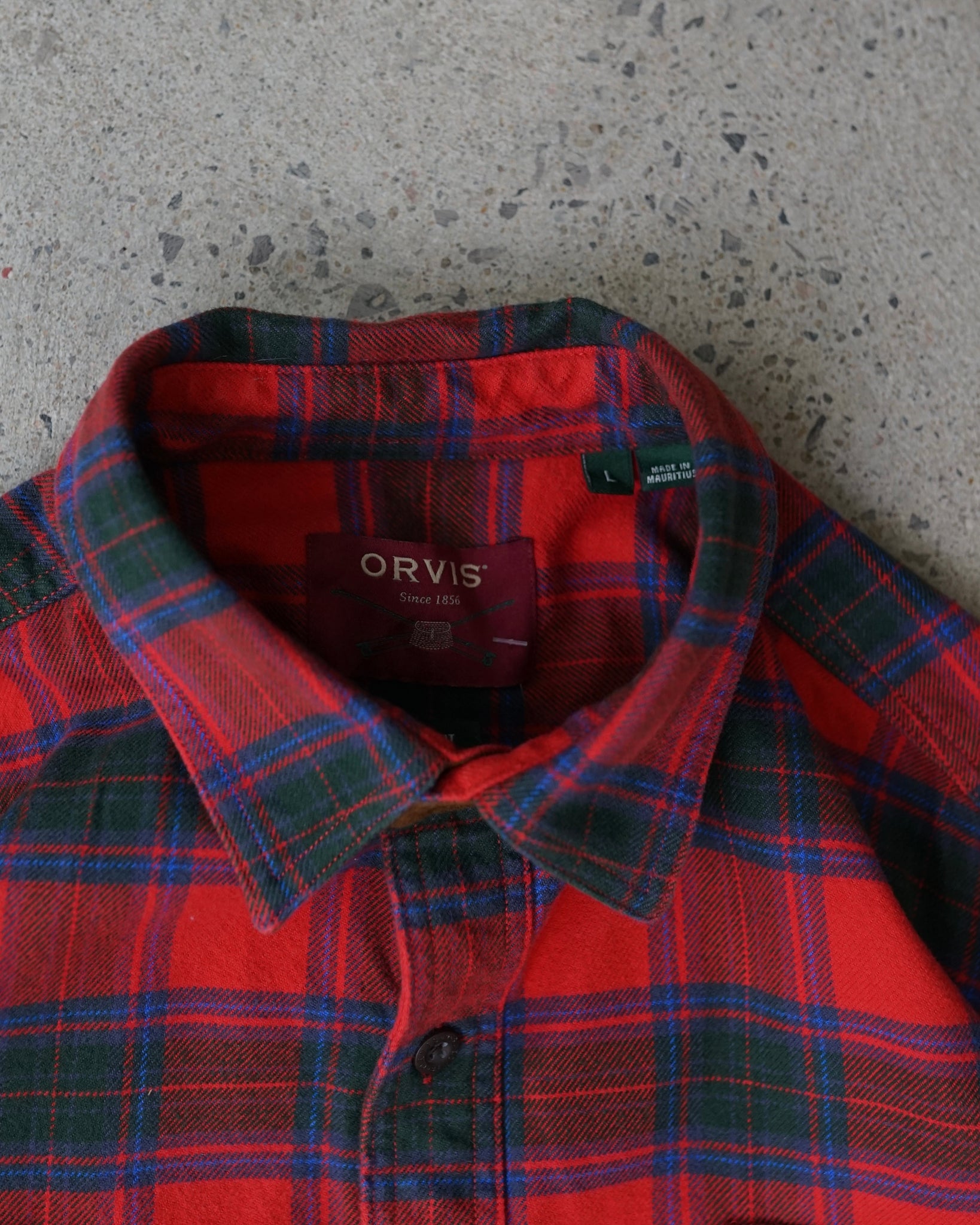 orvis plaid button-up flannel