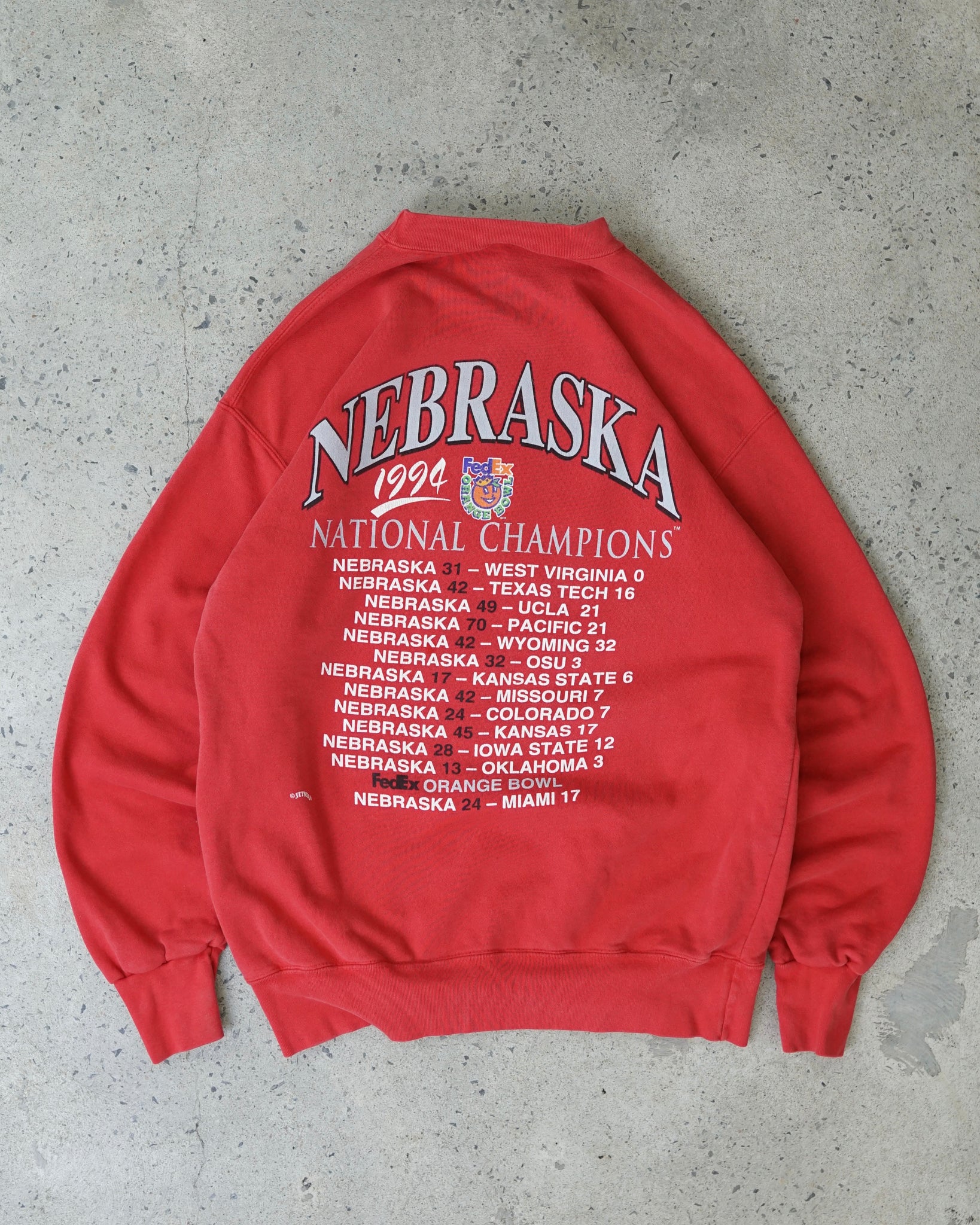 nebraska huskers orange bowl champion 1994 crewneck