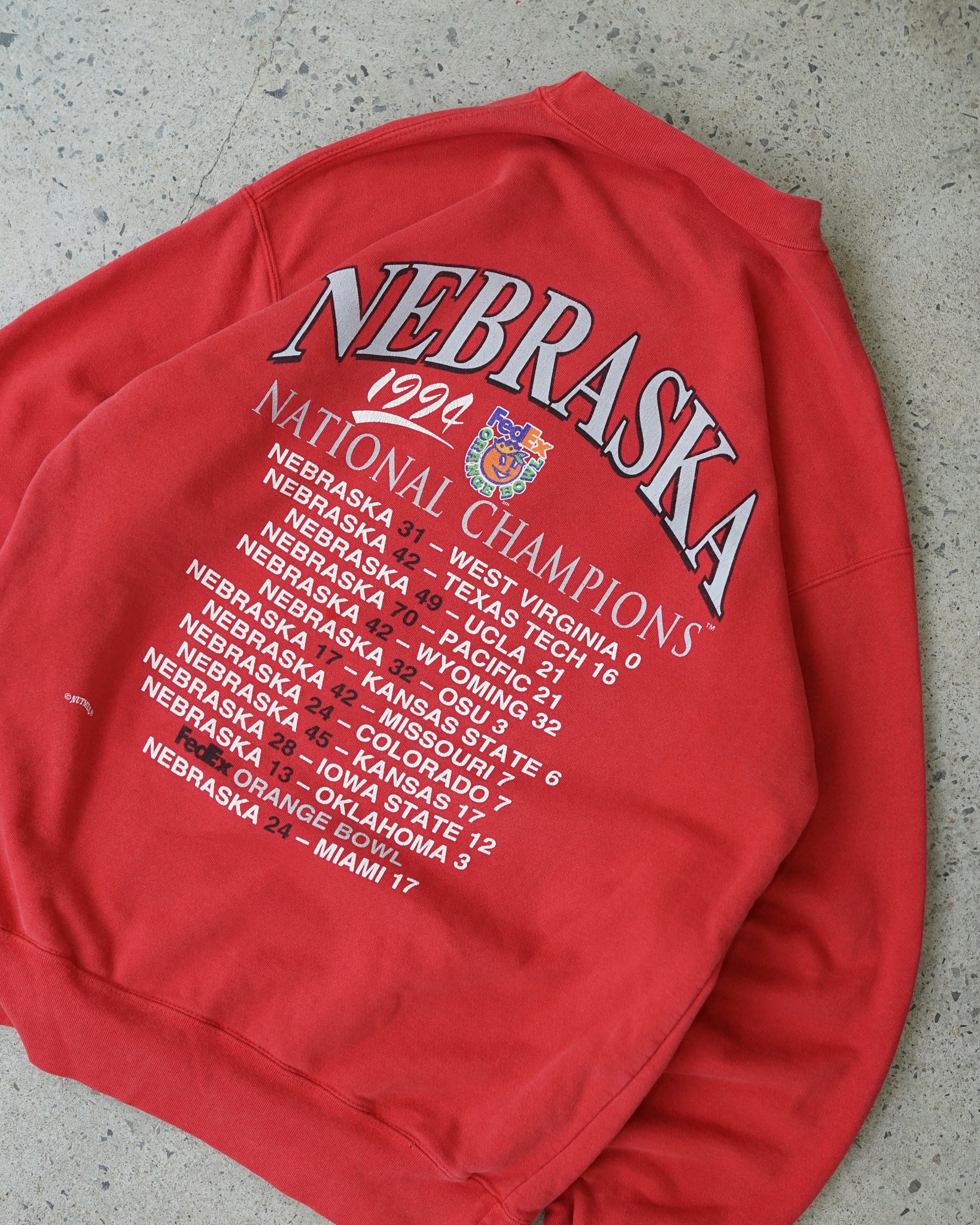 nebraska huskers orange bowl champion 1994 crewneck