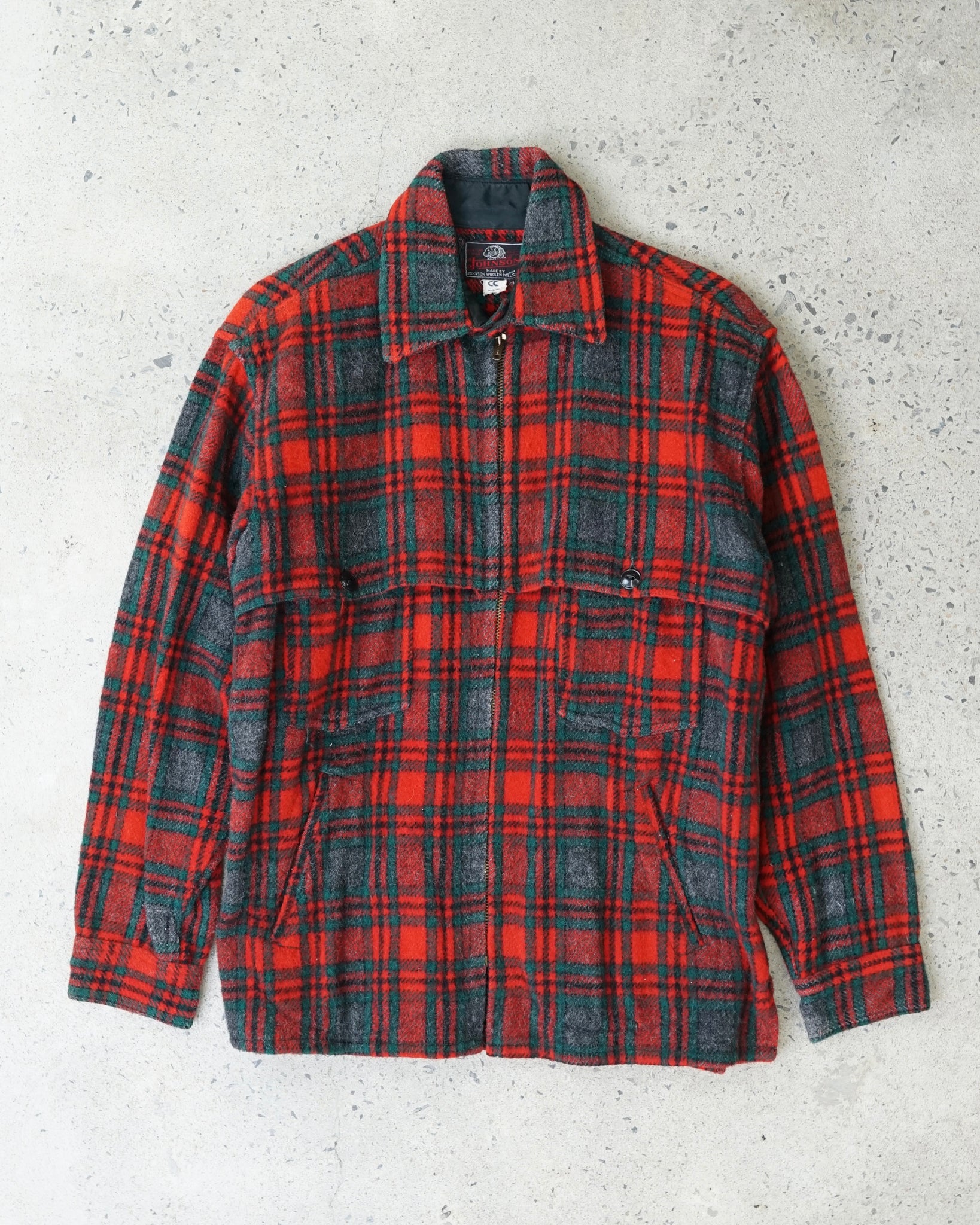 johnson zip-up plaid flannel - medium