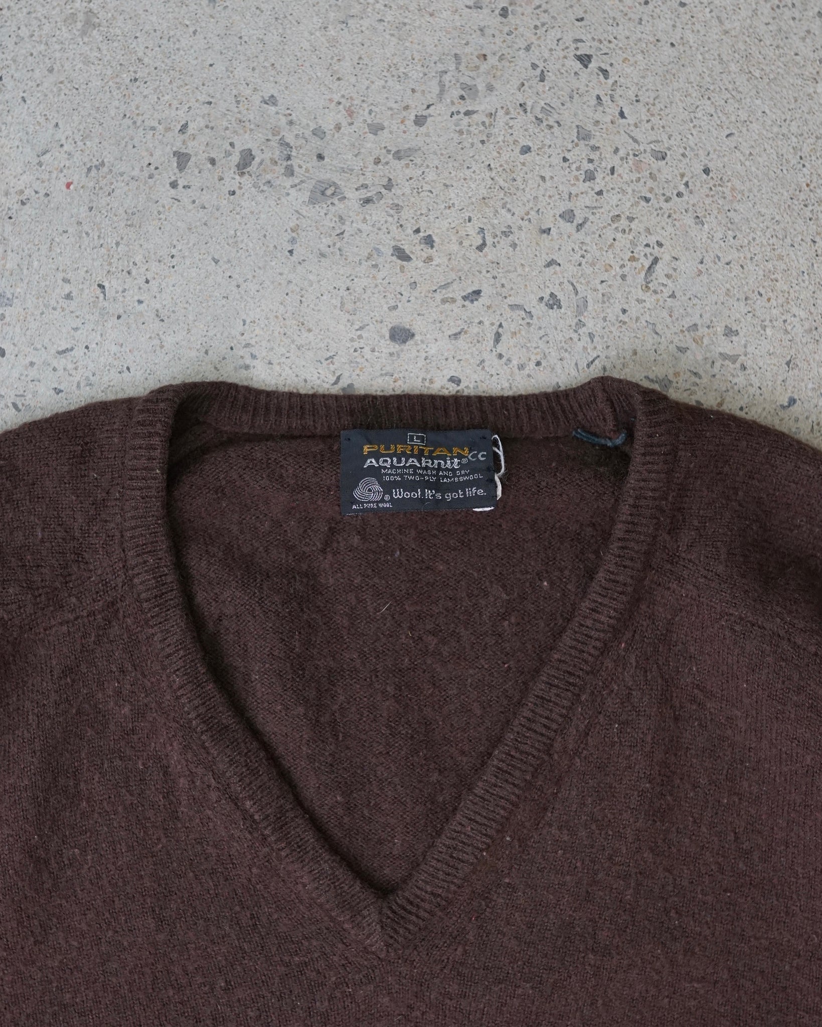 puritan aquaknit wool knit sweater