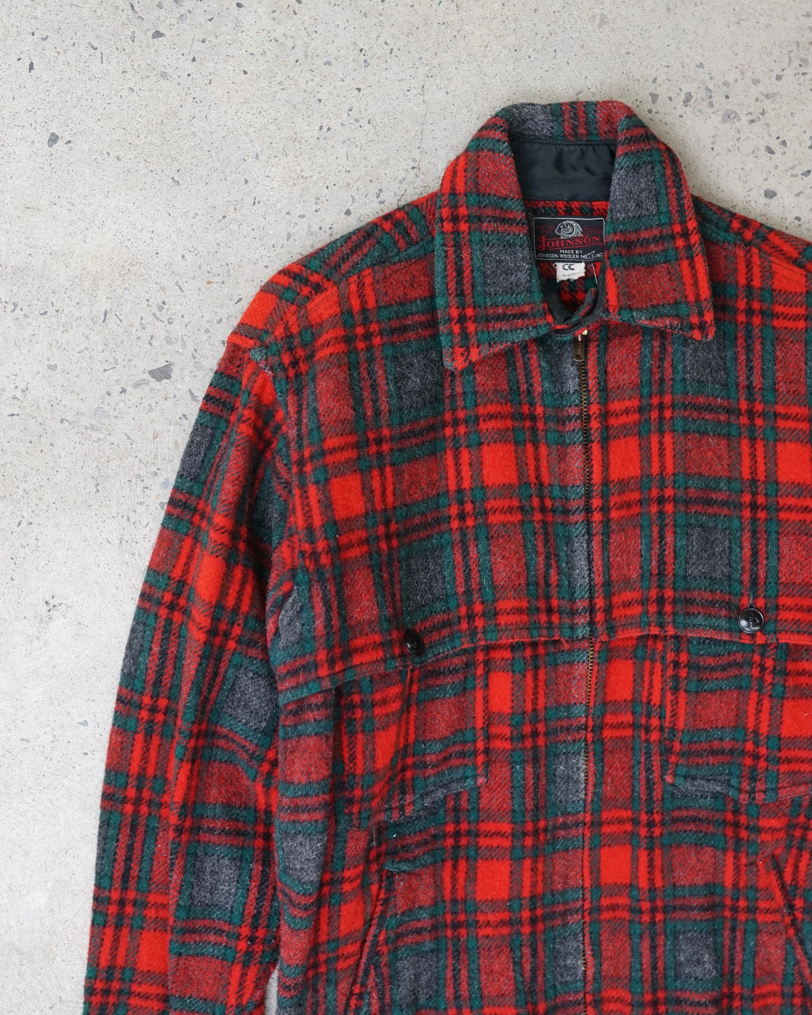 johnson zip-up plaid flannel - medium