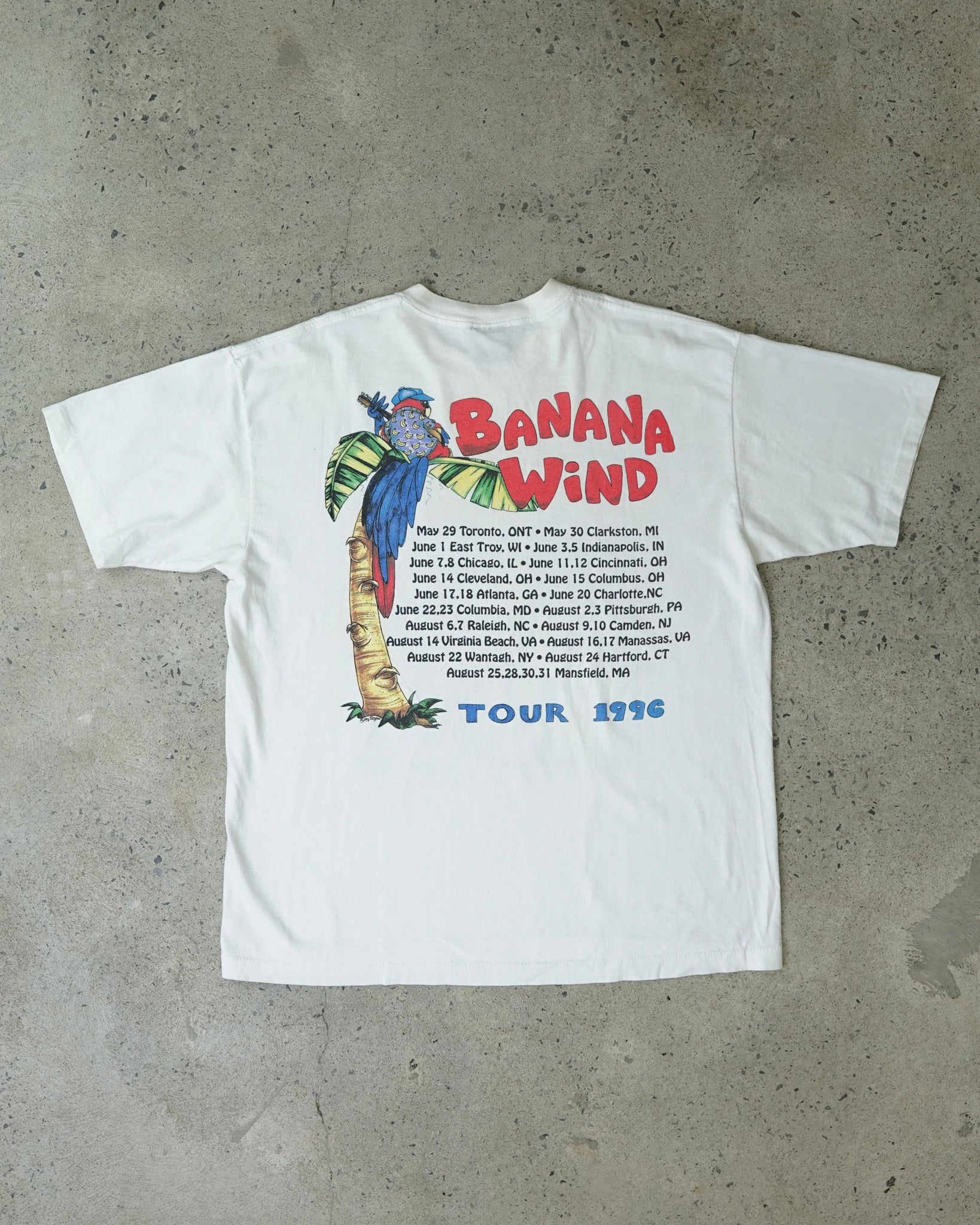 jimmy buffett banana wind tour 1996 t-shirt