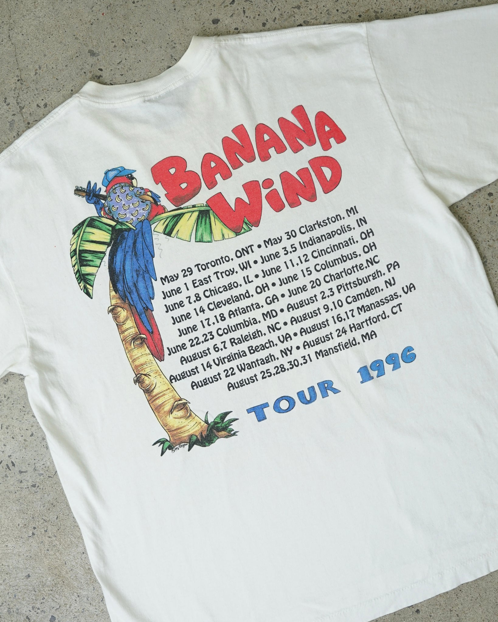 jimmy buffett banana wind tour 1996 t-shirt