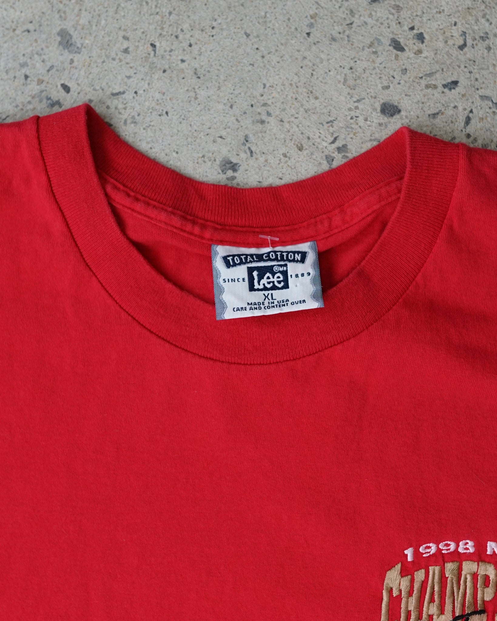 chicago bulls nba 1998 champions lee t-shirt