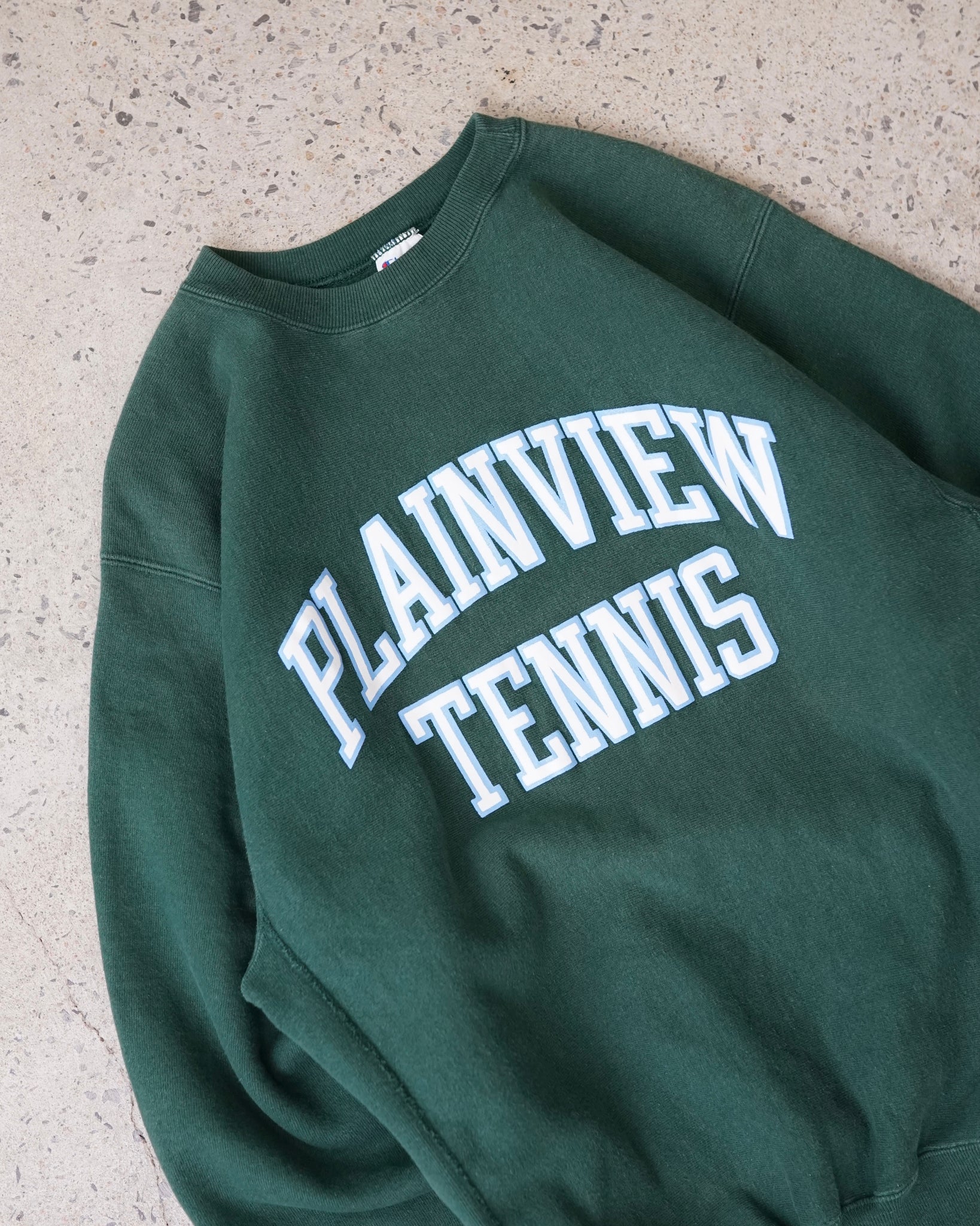 champion reverse weave plainview tennis crewneck - slim large