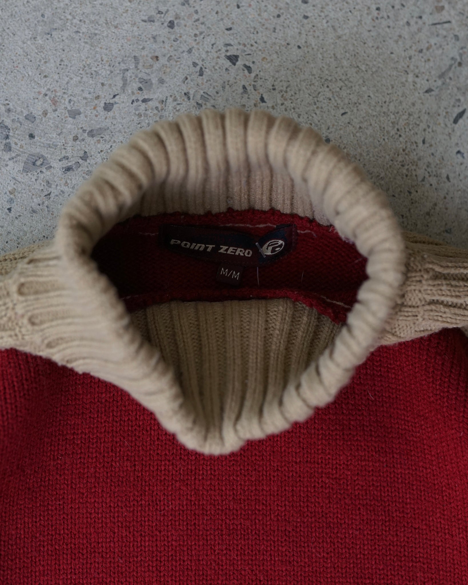 point zero turtleneck knit sweater