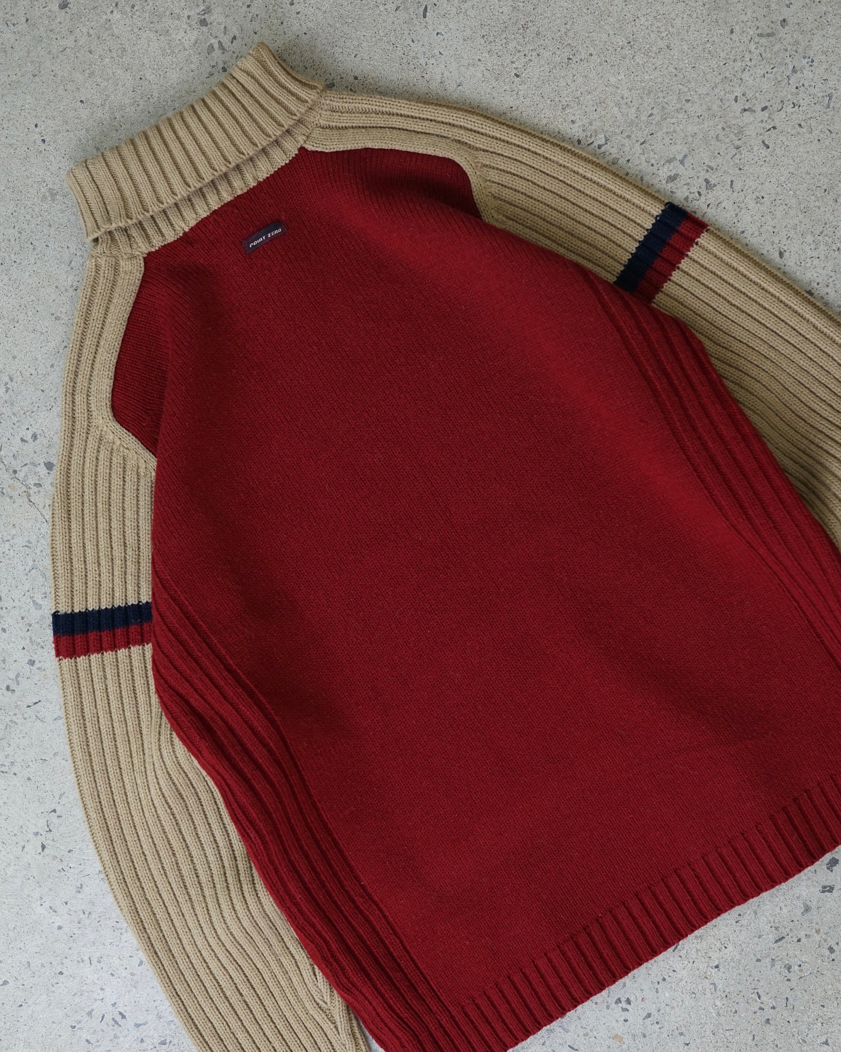 point zero turtleneck knit sweater
