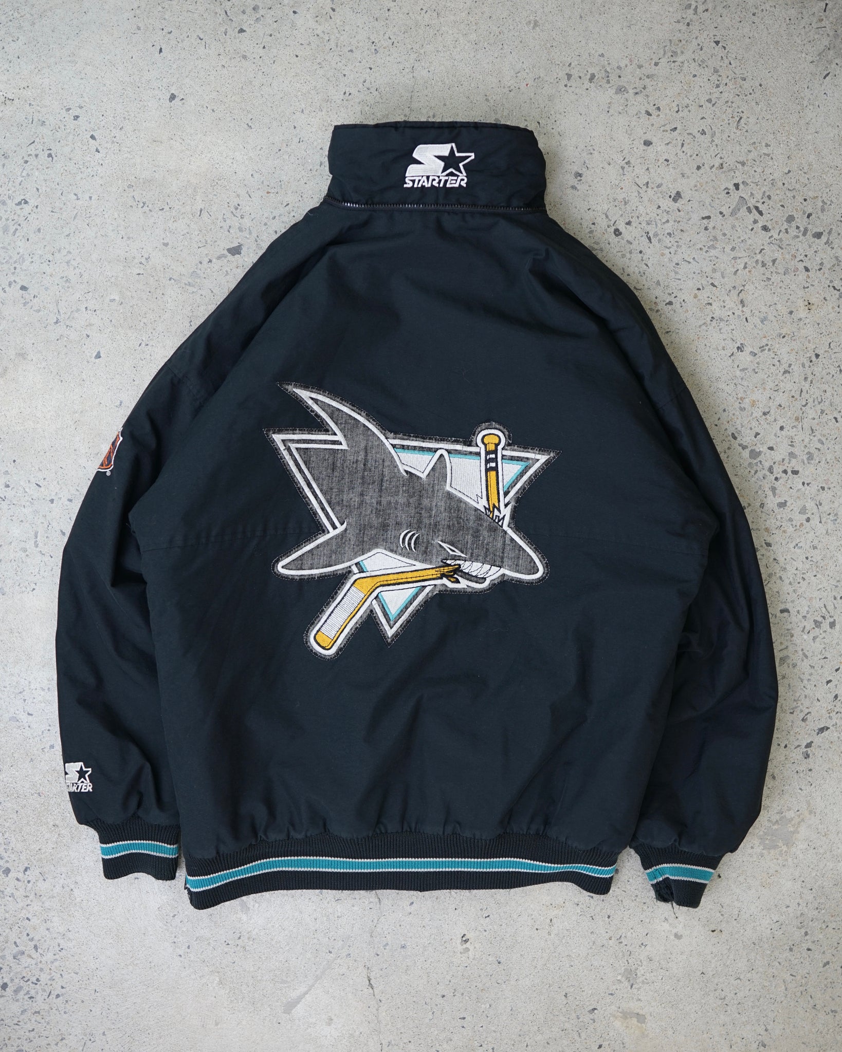 san jose sharks starter jacket - medium