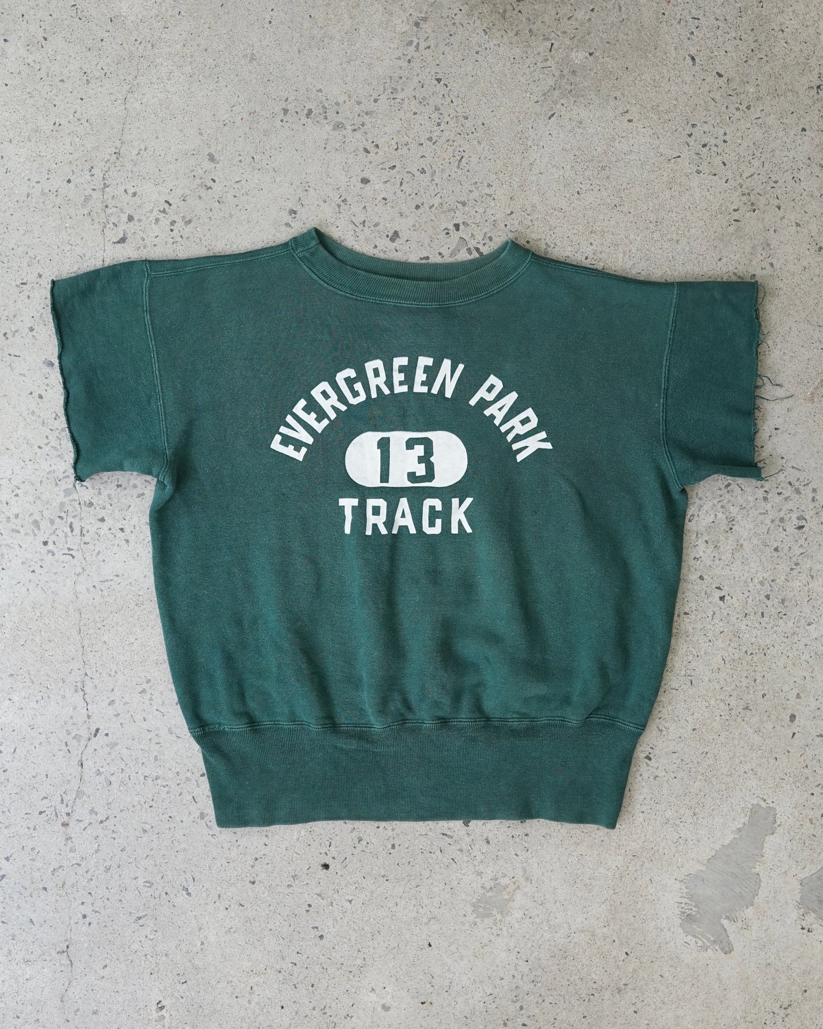 evergreen park cut-off sleeves crewneck