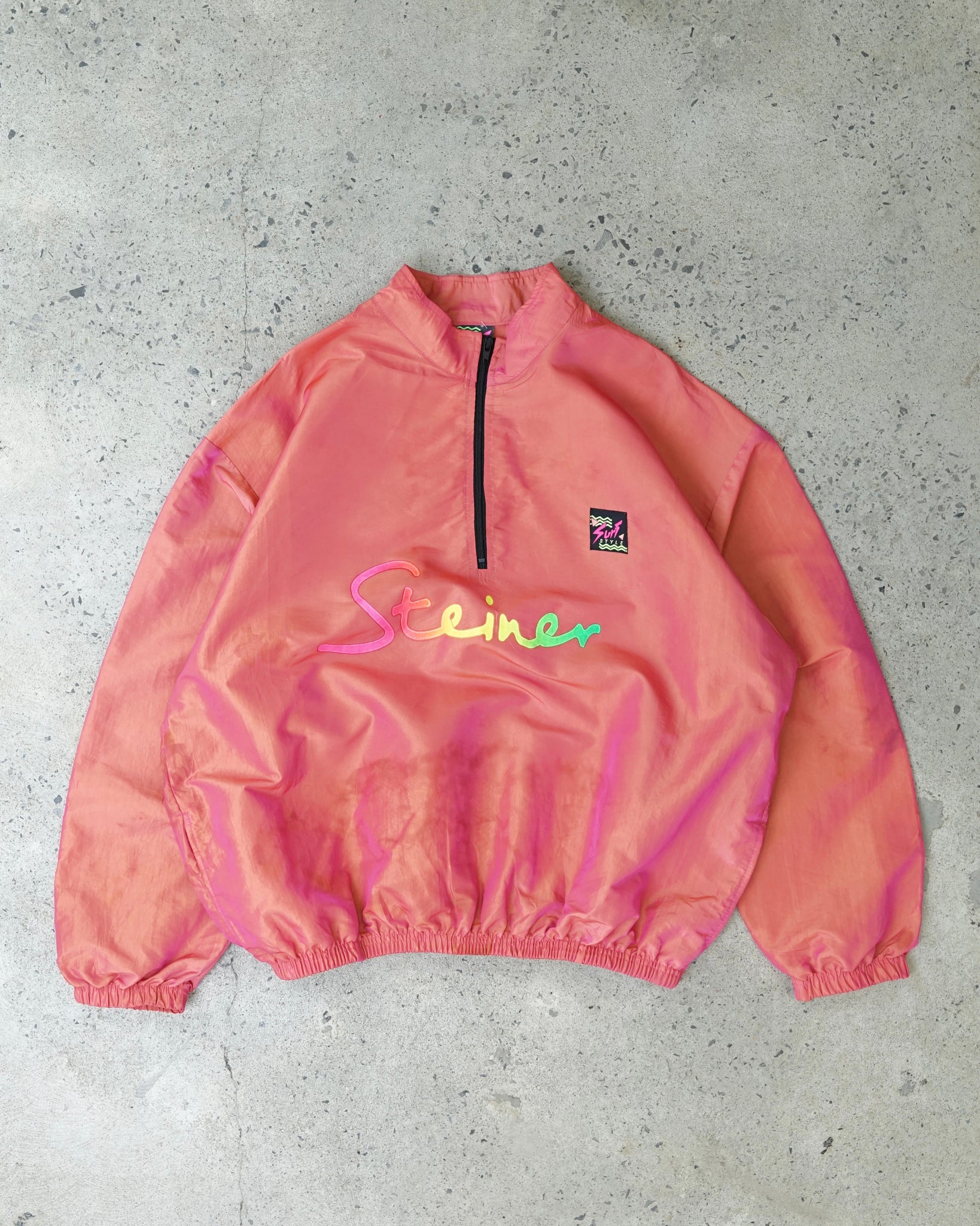 surf style steiner 1/3 zip windbreaker