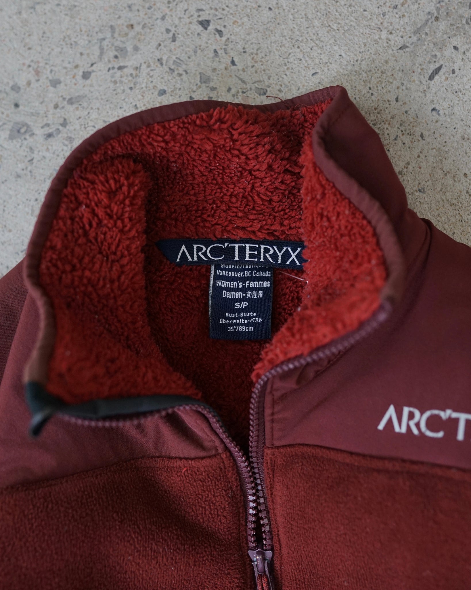 arc'teryx zip-up fleece