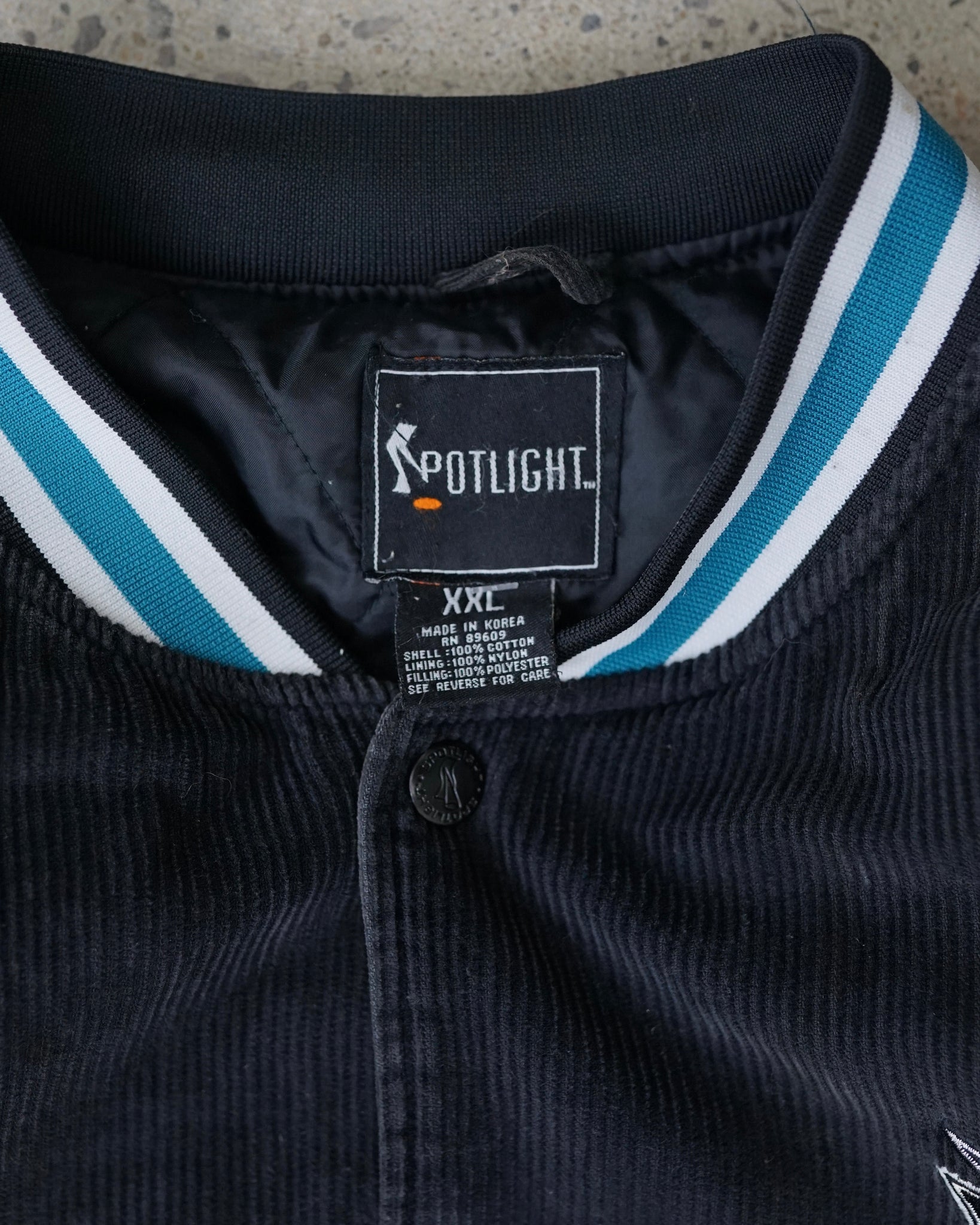 san jose sharks nhl corduroy bomber jacket