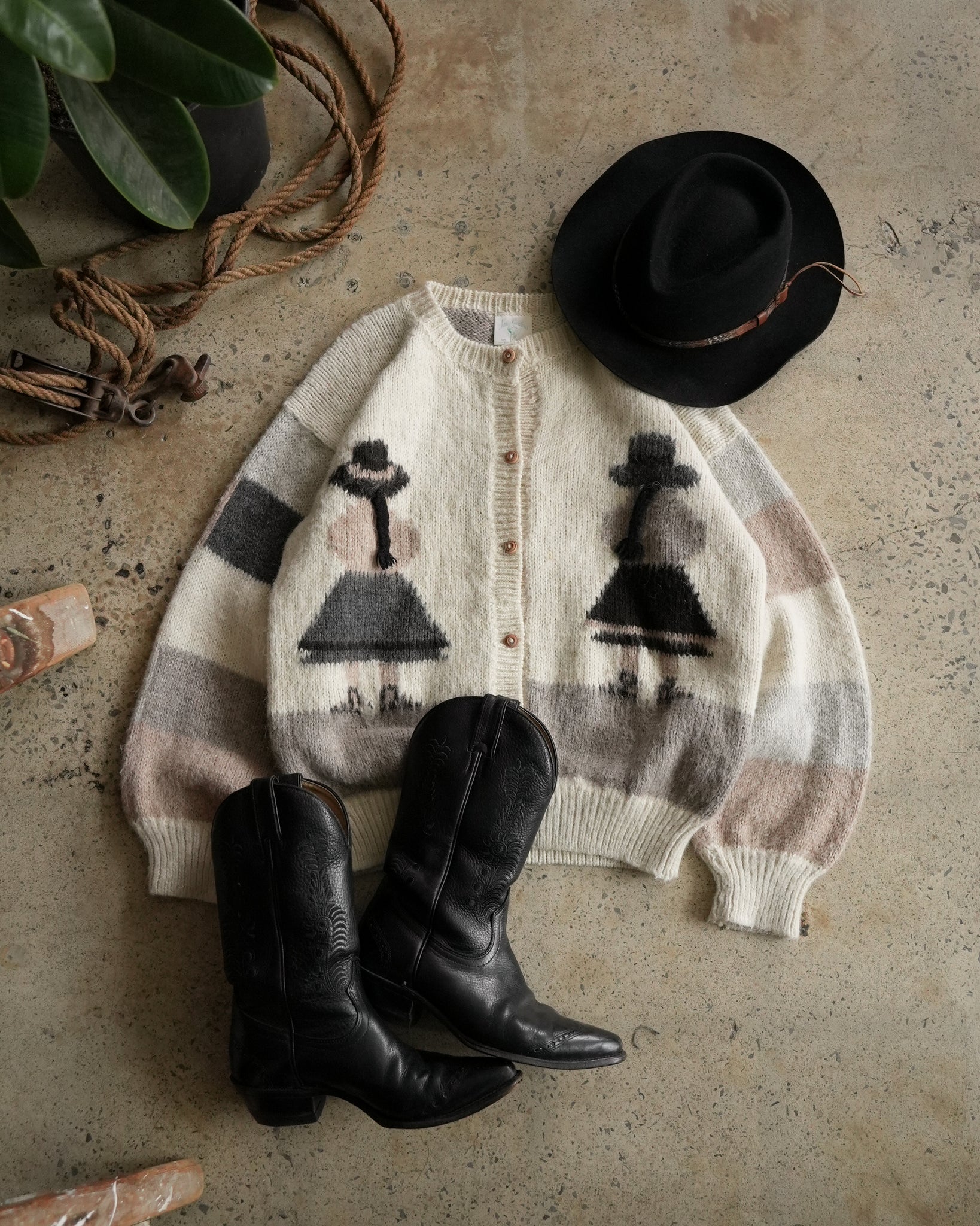 nati's creations wool knit cardigan