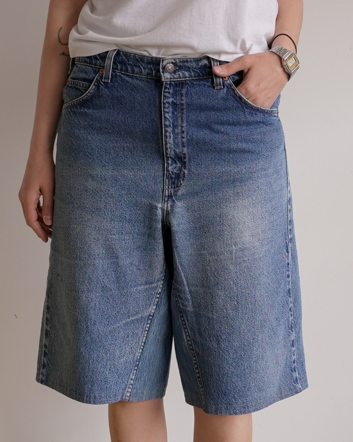 levi's 505 orange tab reworked jean shorts