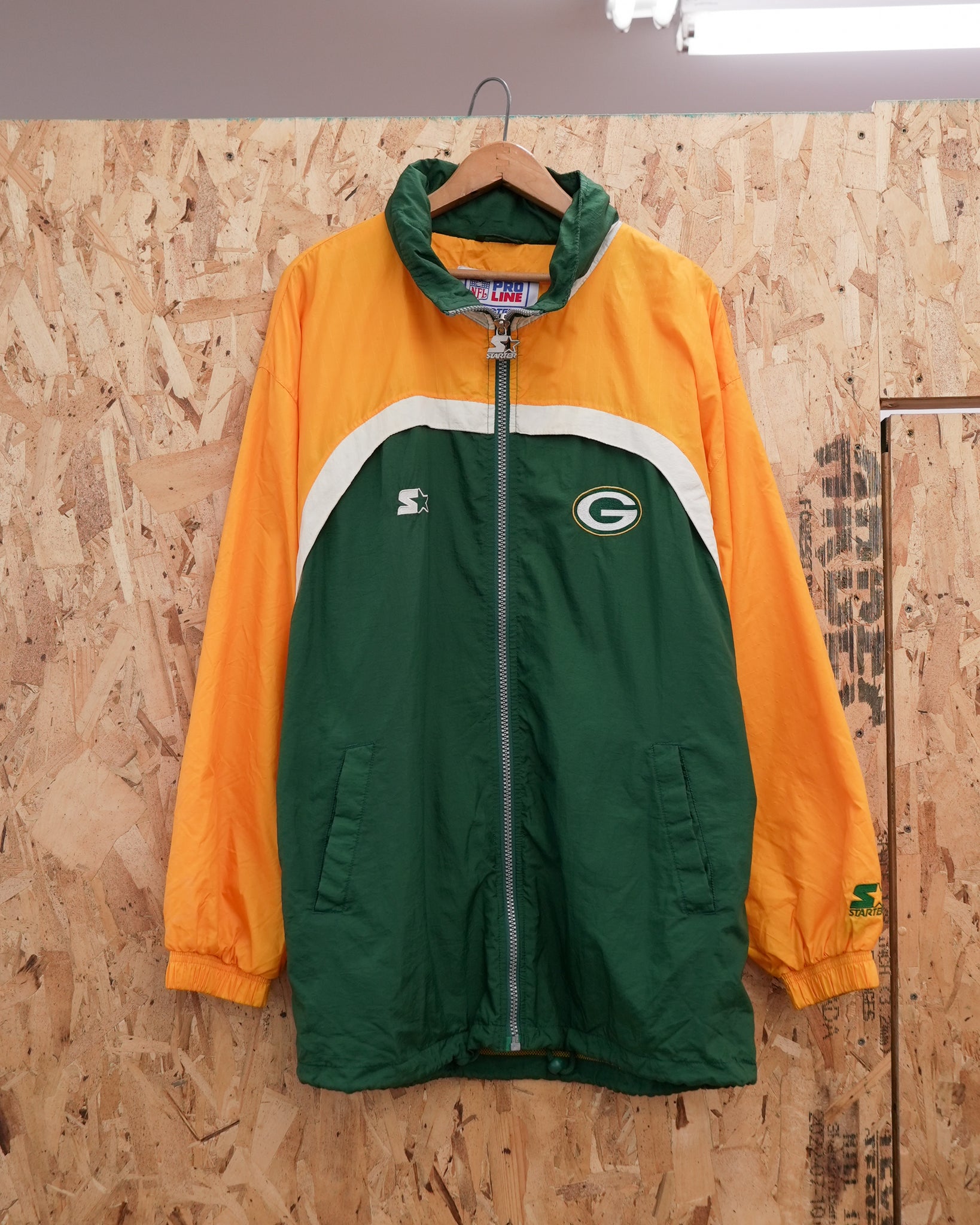 green bay packers nfl starter zip-up windbreaker