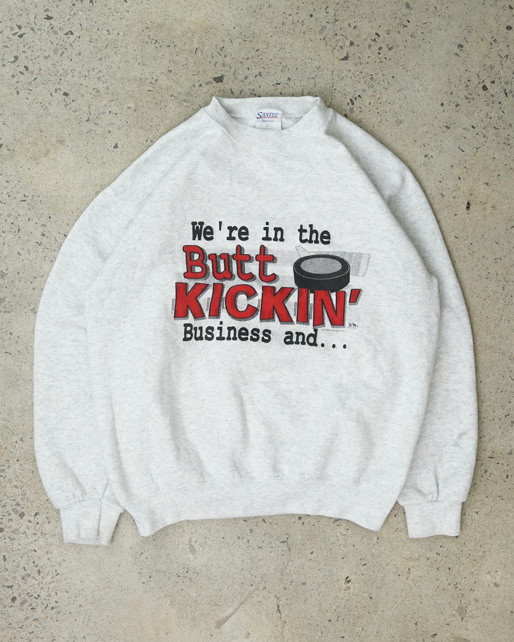 butt kickin' business crewneck - medium