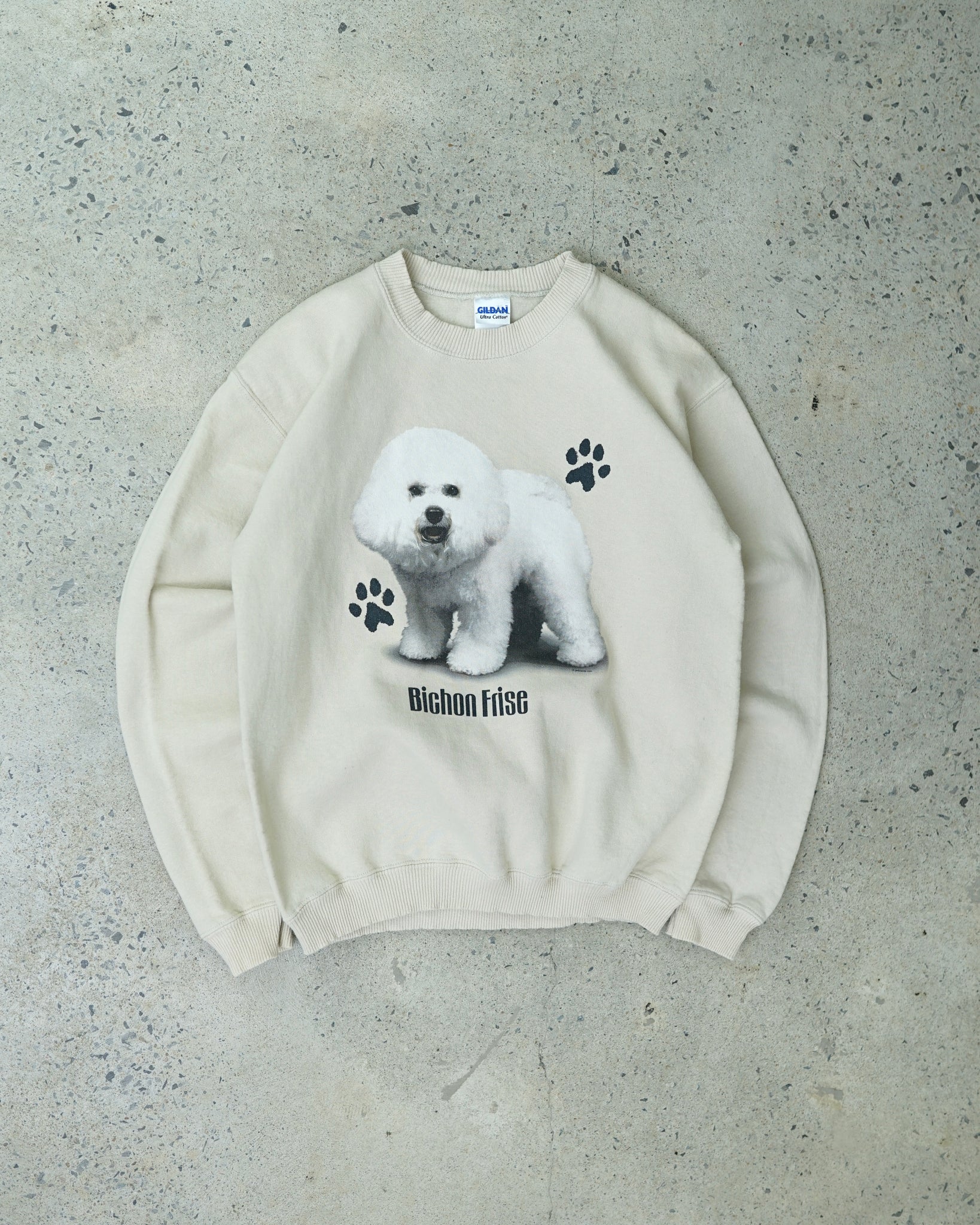 bichon frise crewneck - small