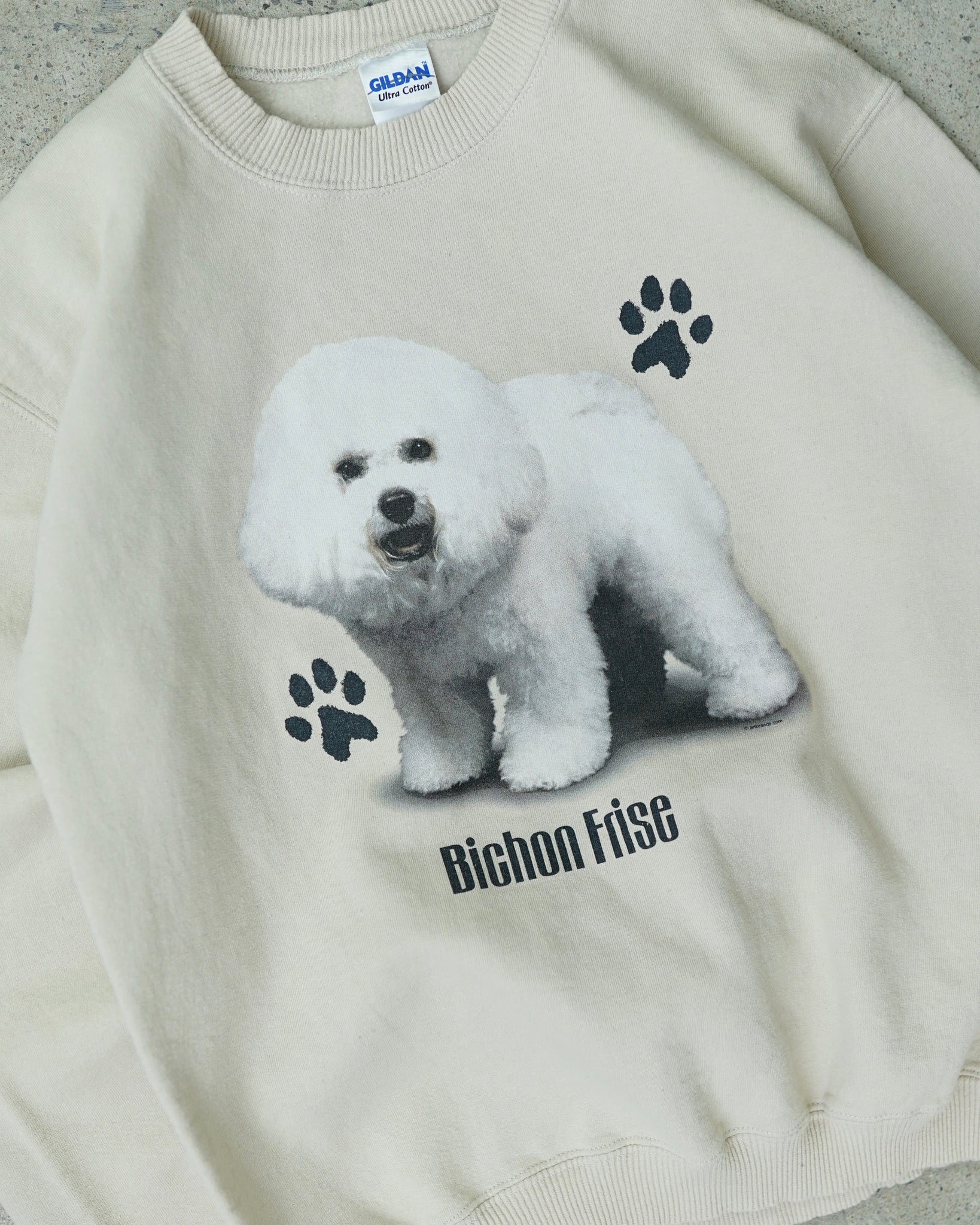 bichon frise crewneck - small