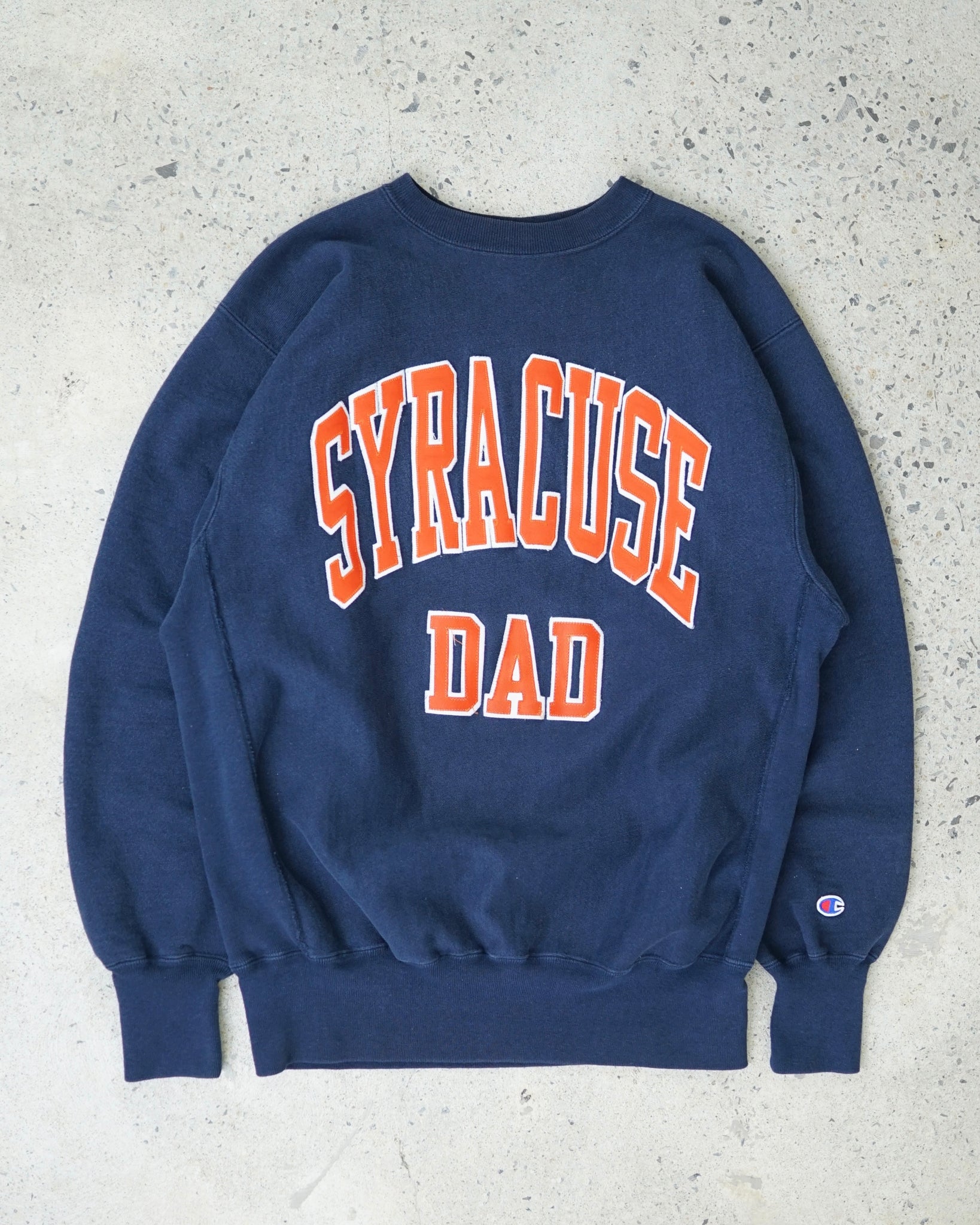 syracuse dad champion reverse weave crewneck - large