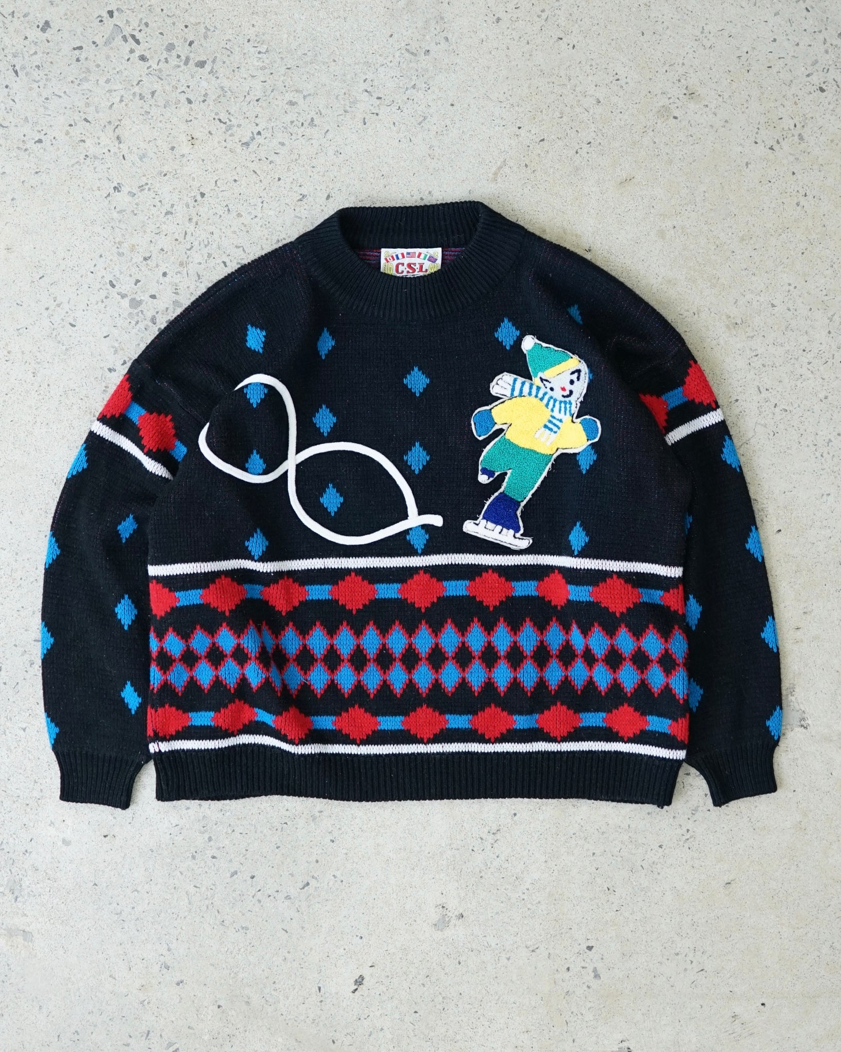 winter skating boy knit