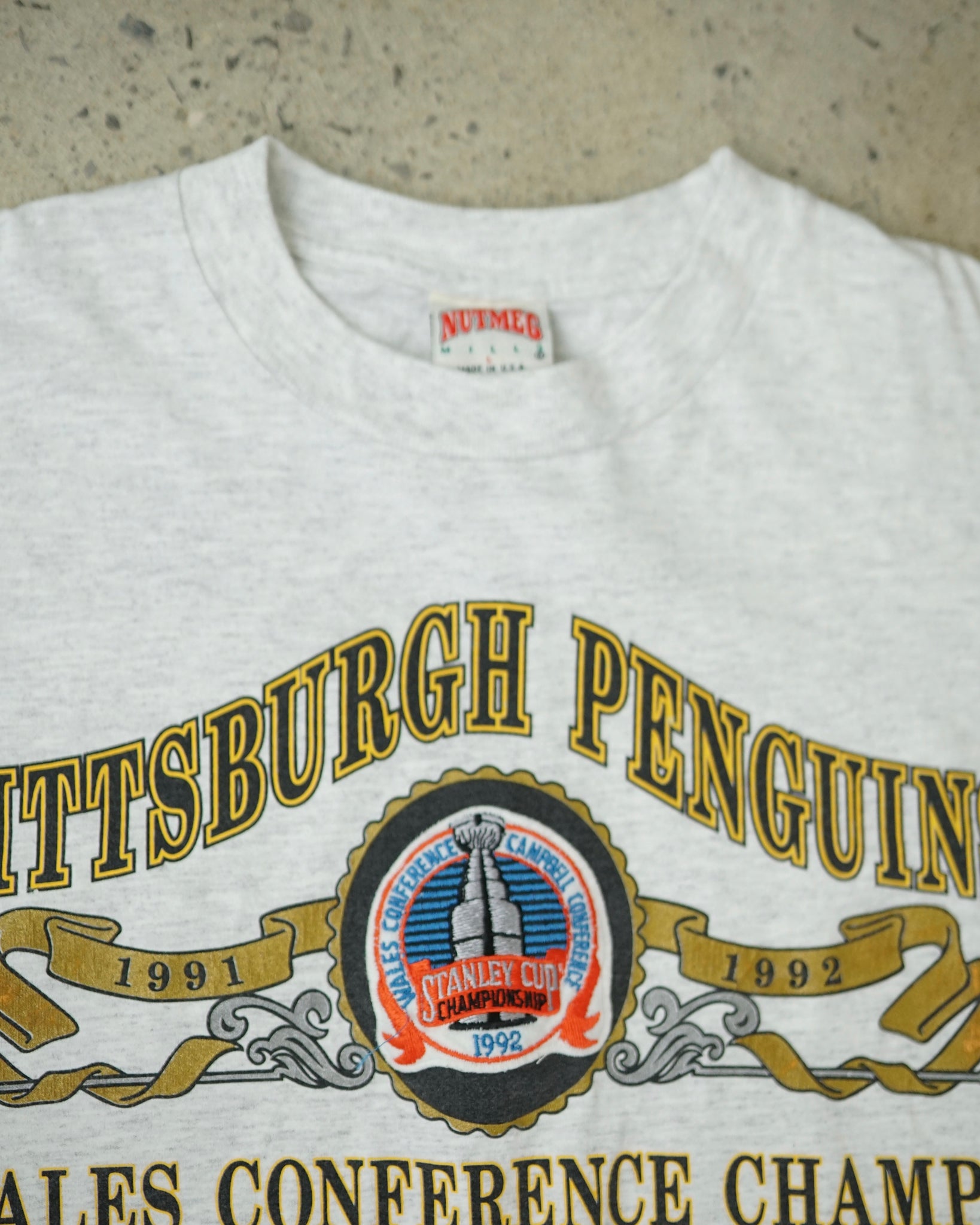 penguins 1992 stanley cup t-shirt - large