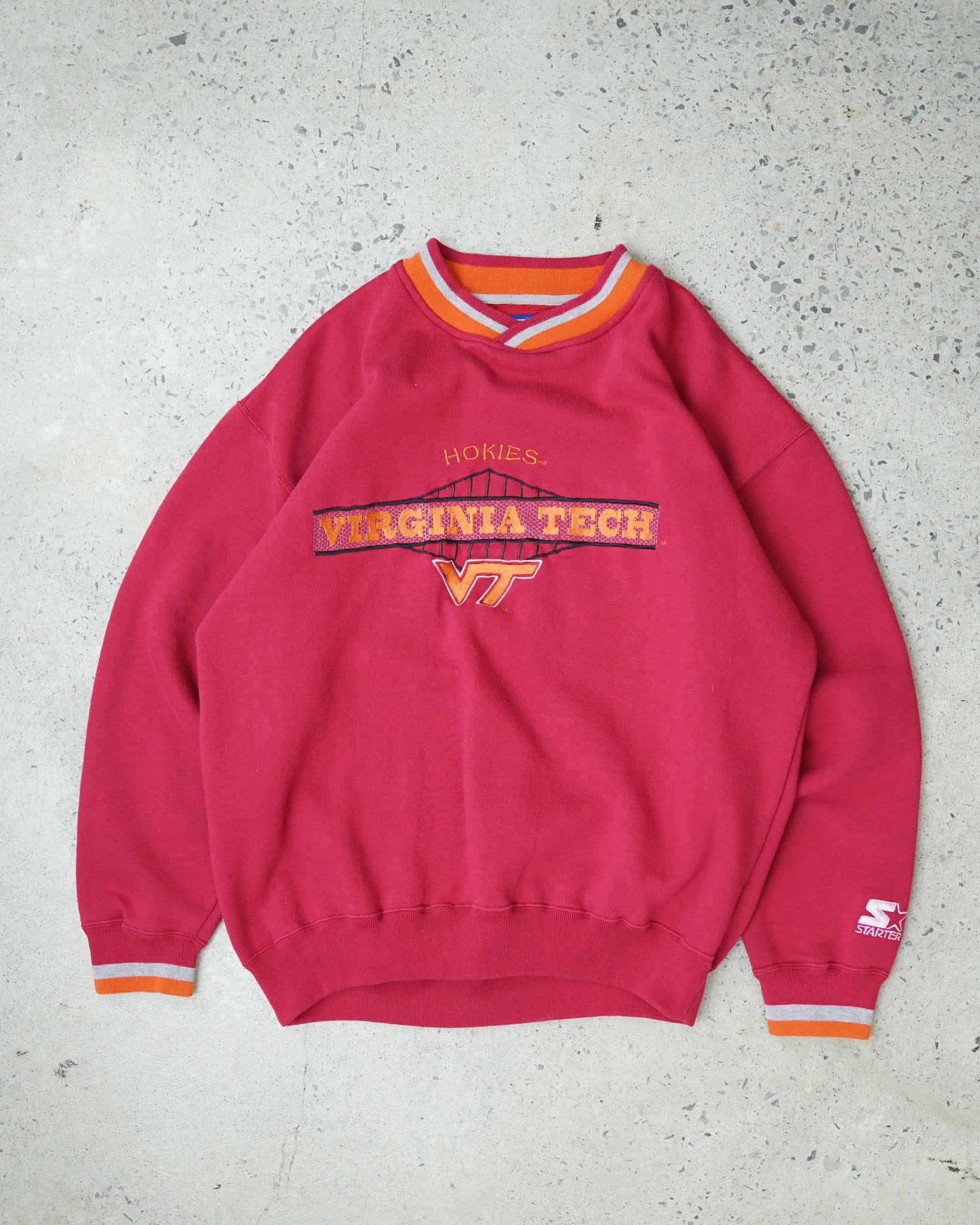 virginia tech starter crewneck - large