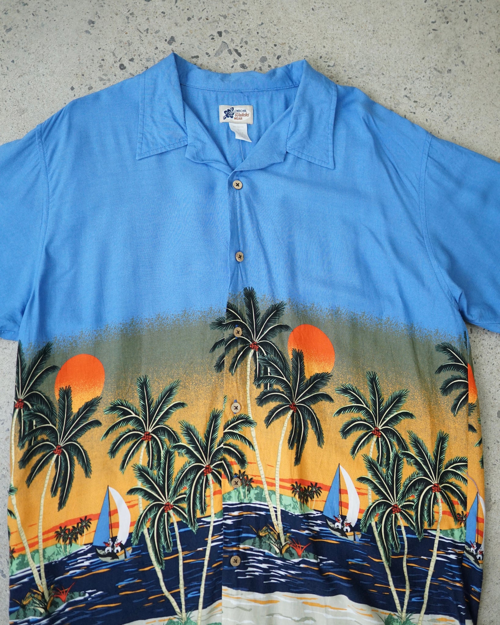 waikiki wear hawaiian shirt - large