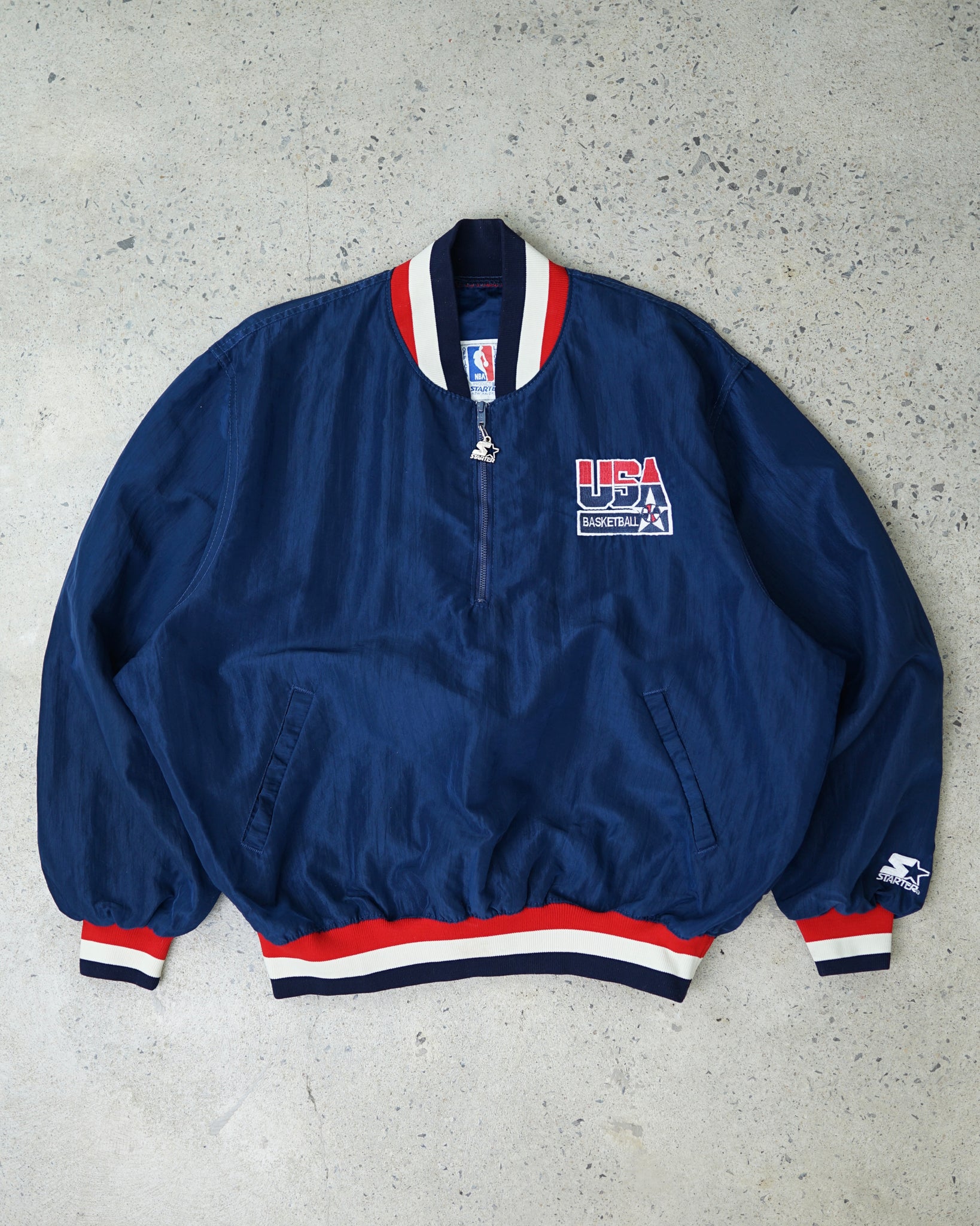 usa basketball 1/4 zip windbreaker - XL