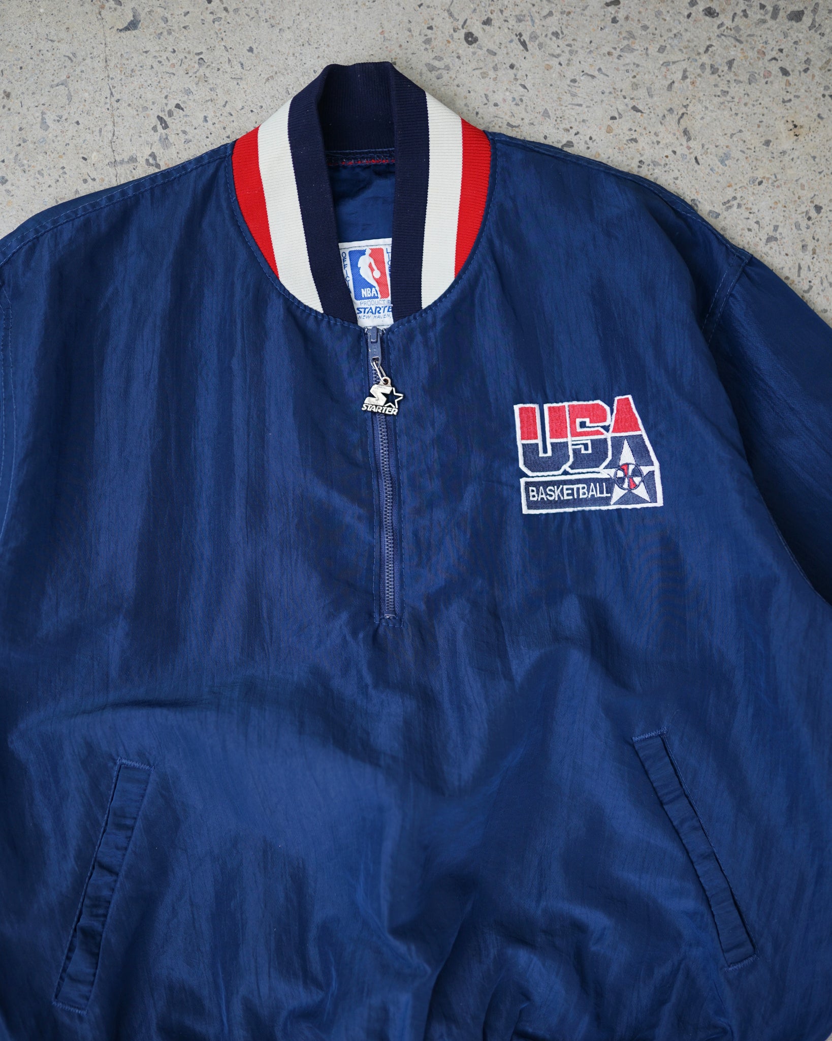 usa basketball 1/4 zip windbreaker - XL