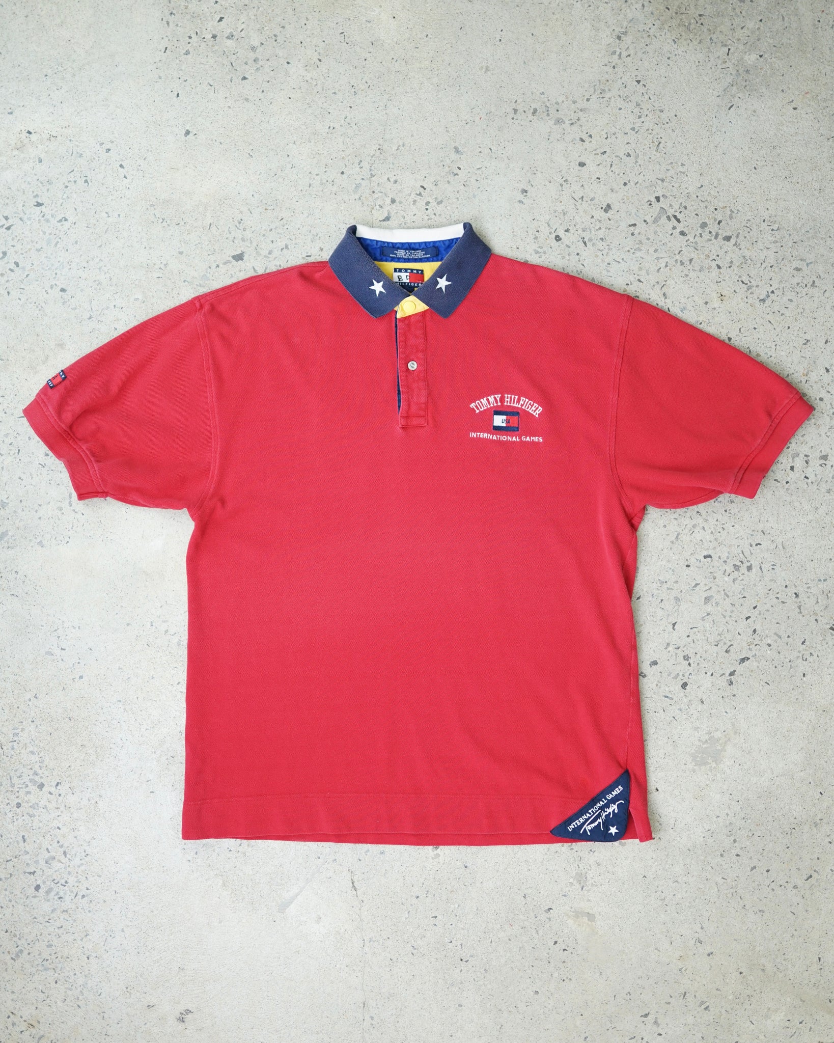 tommy hilfiger usa polo shirt - large